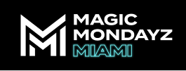 magic mondayz miami logo in white blue on black adapt igaming